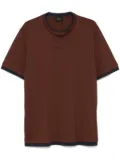 Brioni logo-embroidered T-shirt - Brown