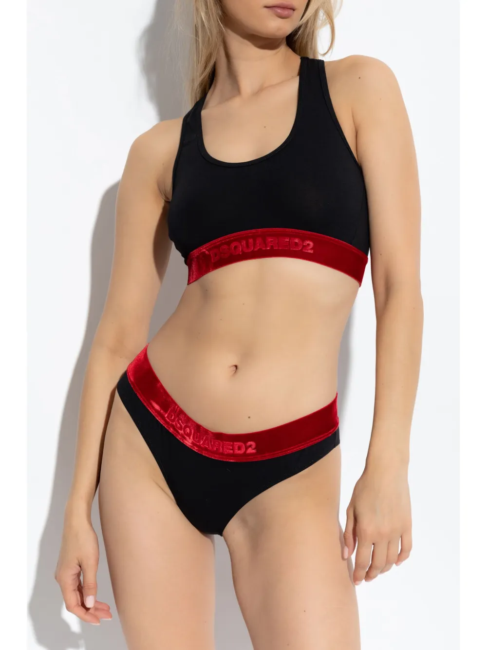 DSQUARED2 velvet-trim briefs - Zwart