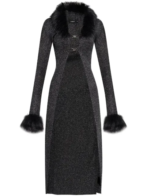 MISBHV faux-fur trim maxi cardigan