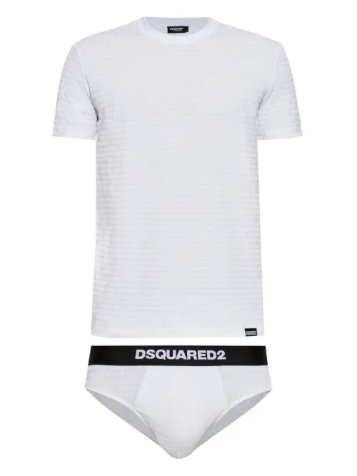 Pyjama en coton à logo imprimé - DSQUARED2 - Modalova