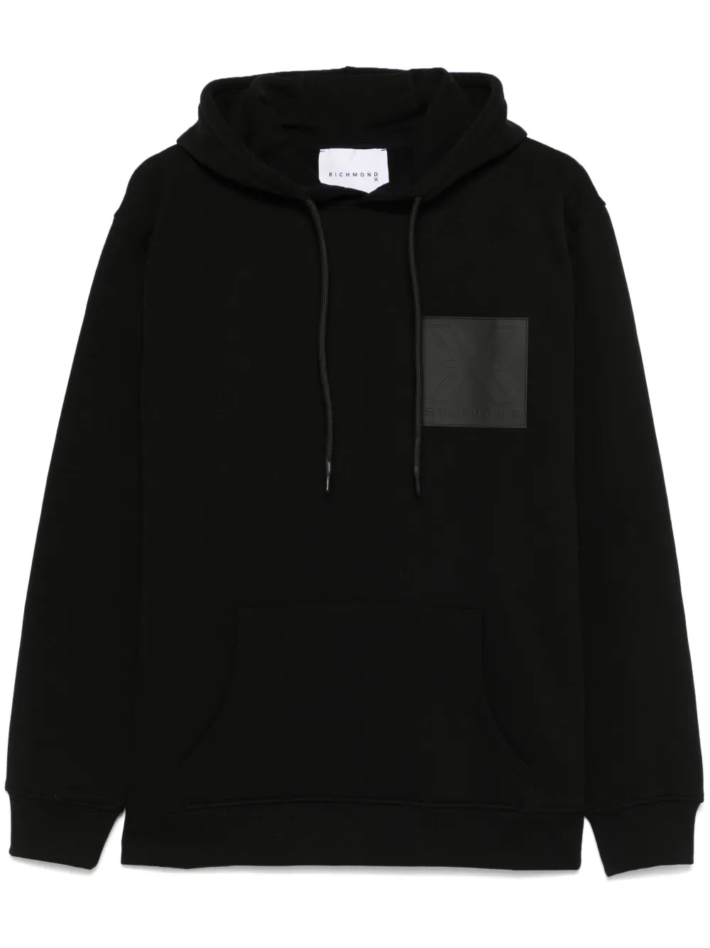 John Richmond Hoodie met logopatch Zwart