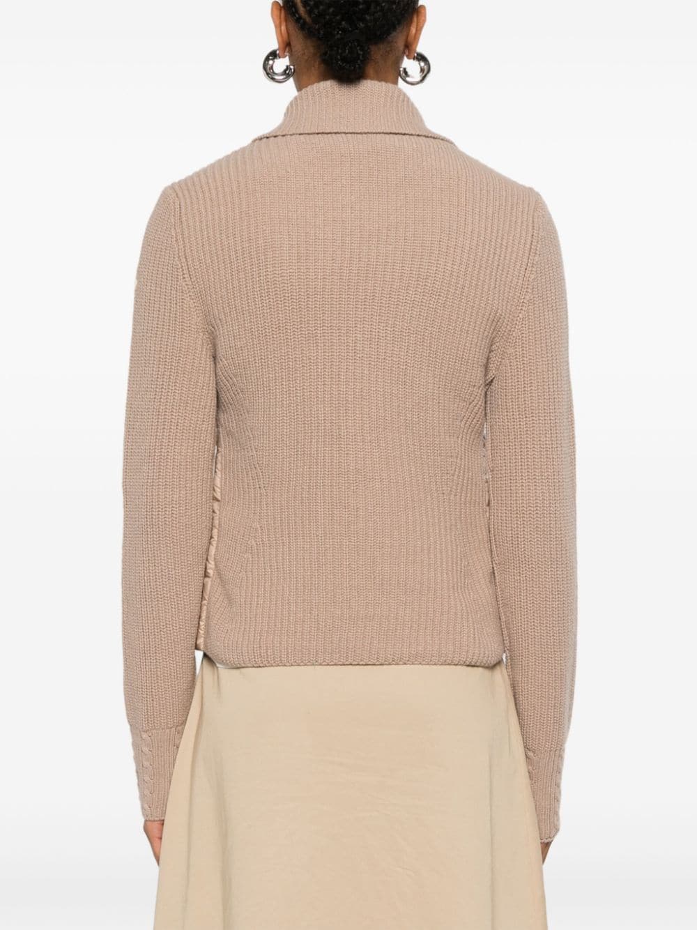 Shop Moncler Padded Zip-up Cardigan In Neutrals