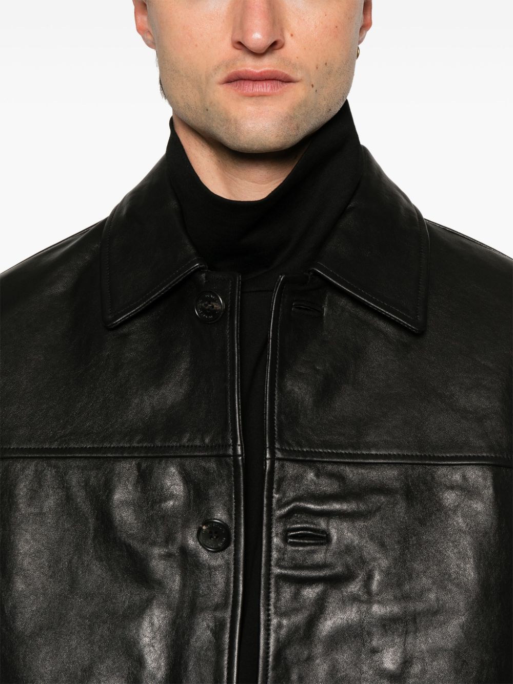 Shop Dunst Leather Jacket In Black