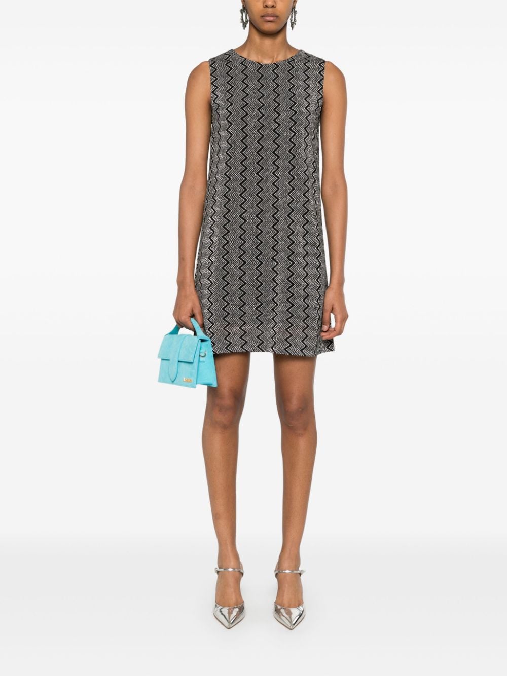 Missoni Mouwloze mini-jurk met zigzag-patroon - Zwart