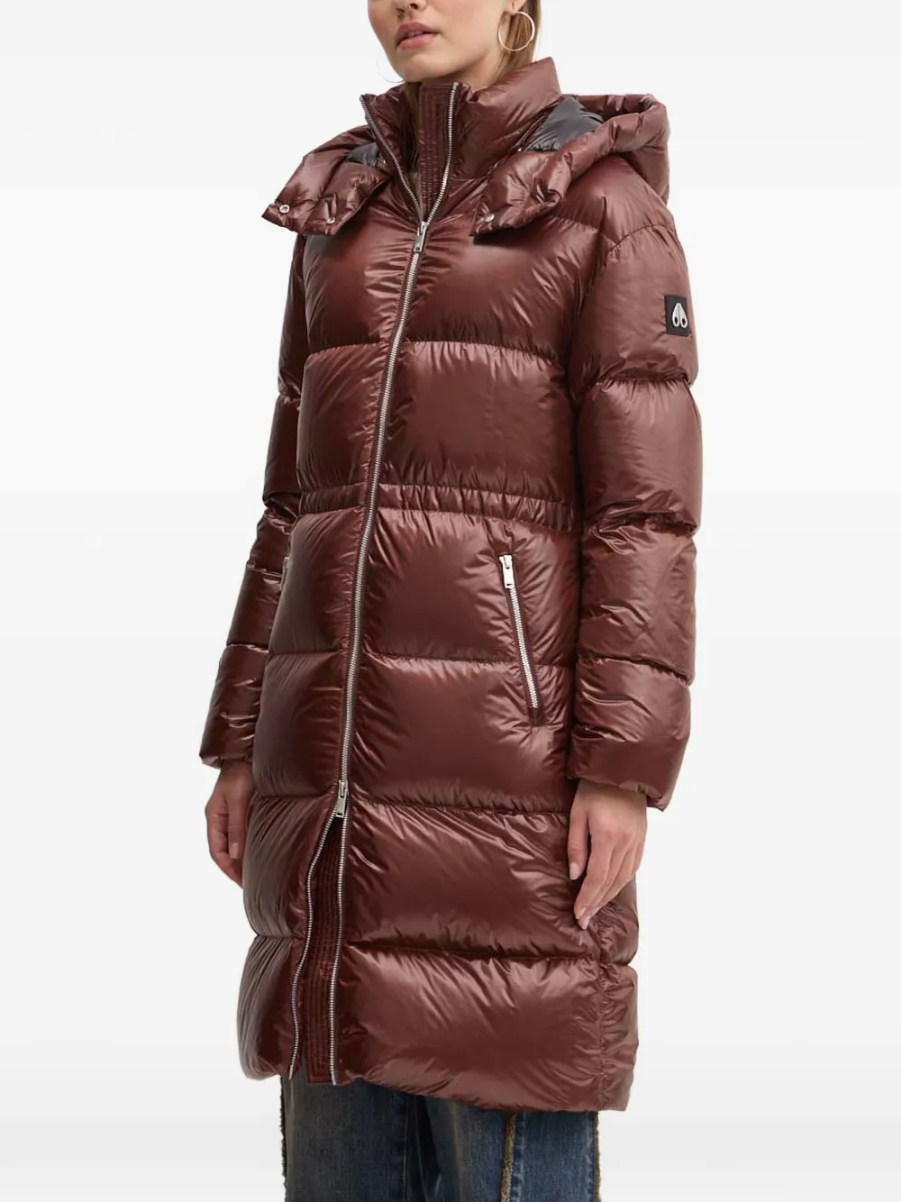 Moose Knuckles padded hooded jacket - Marrone