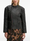 MUNTHE quilted panelled leather jacket - Black