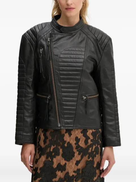 MUNTHE quilted panelled leather jacket