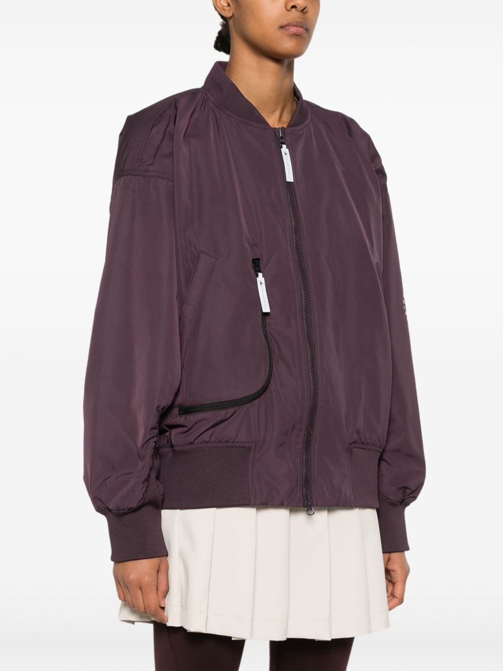 Shop Adidas By Stella Mccartney Logo-print Bomber Jacket In Purple