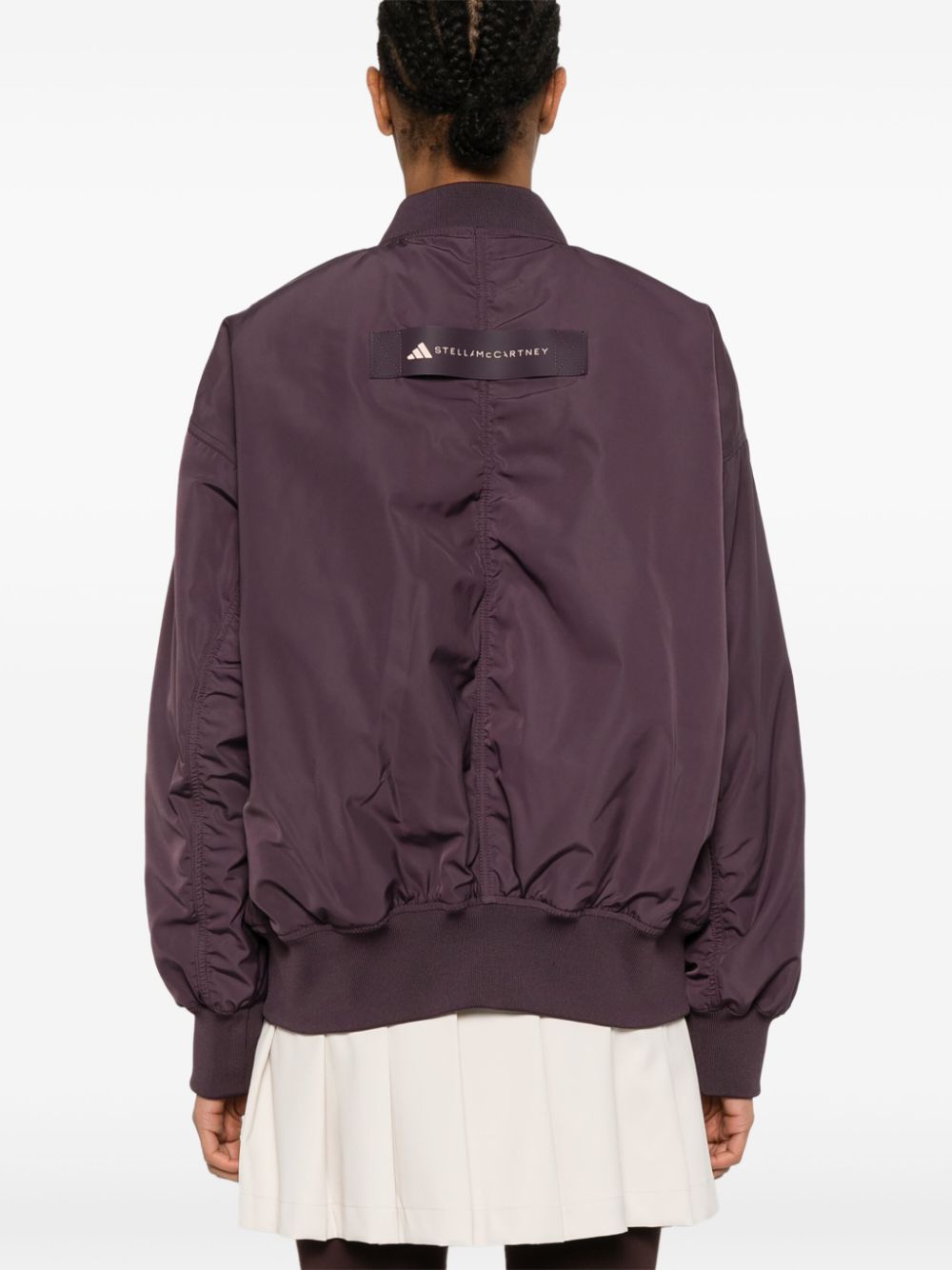 Shop Adidas By Stella Mccartney Logo-print Bomber Jacket In Purple