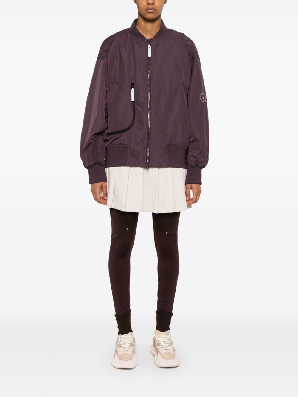 Shop Adidas By Stella Mccartney Logo-print Bomber Jacket In Purple