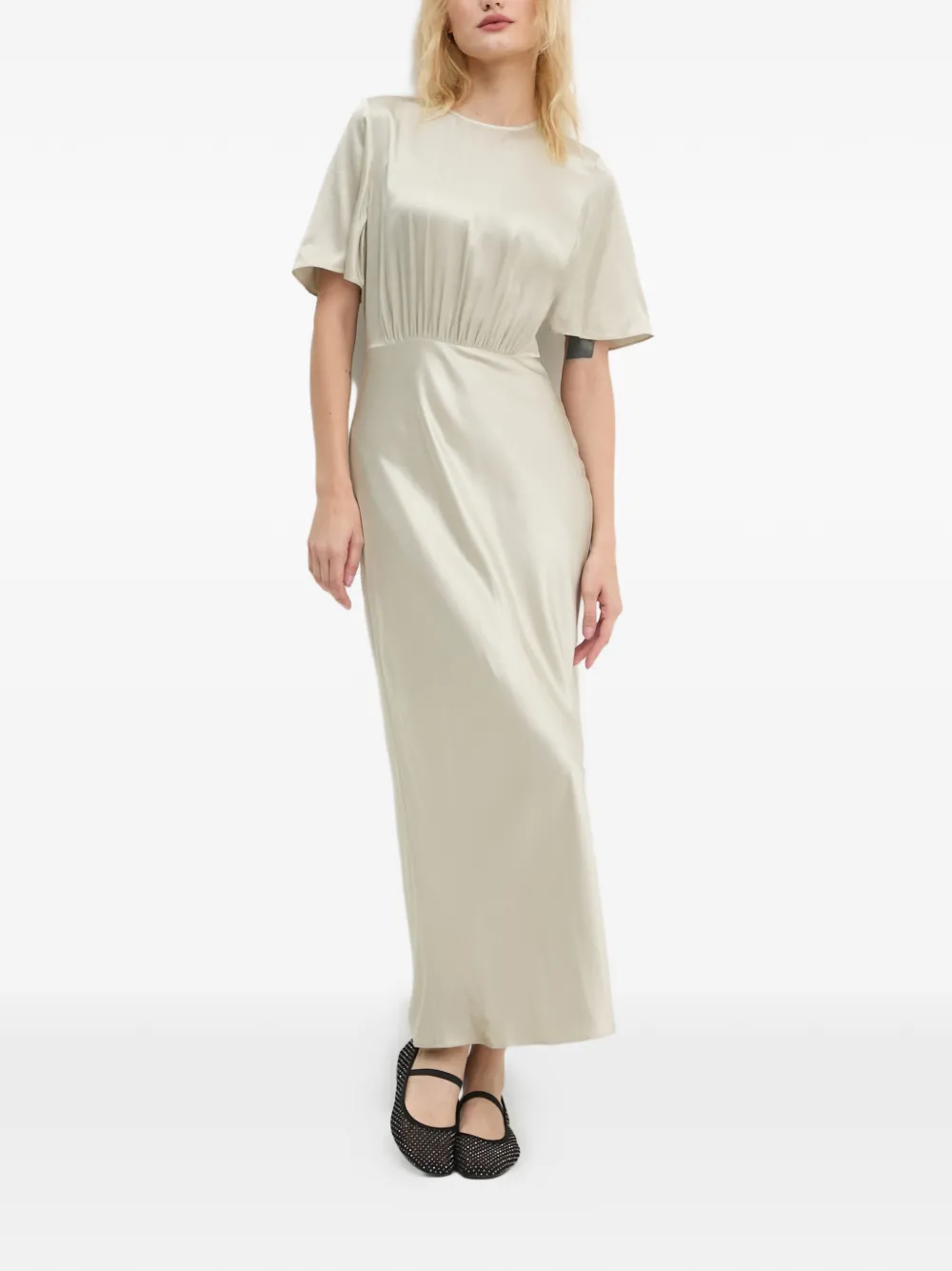 SAMSOE SAMSOE SALUCINDA short-sleeve maxi dress - Toni neutri