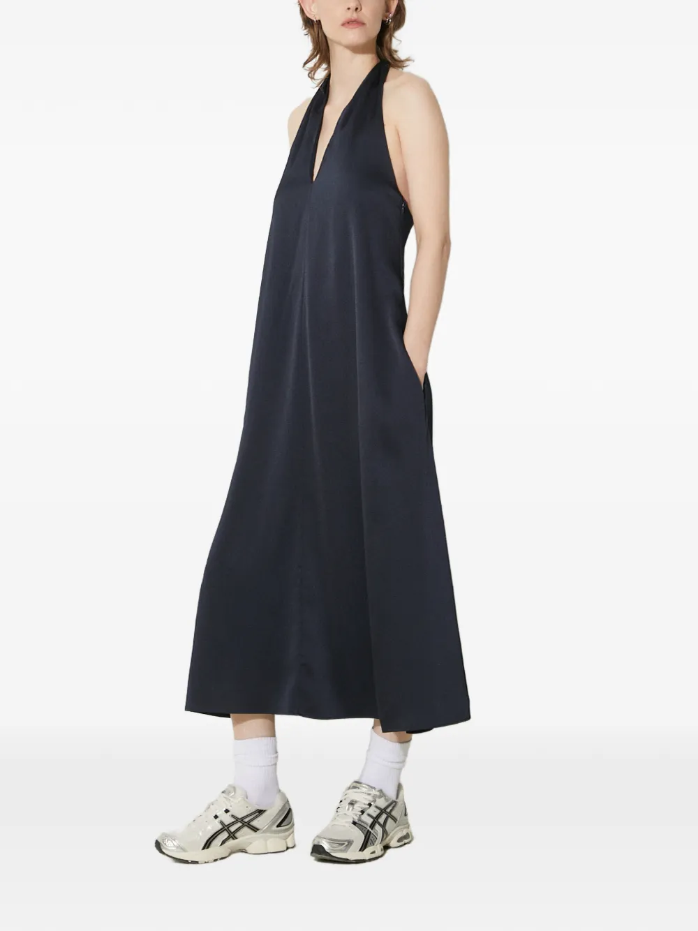  Samsoe Samsoe V-neck Halter-neck Midi Dress - Blue 