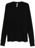 Attachment short-placket T-shirt - Black