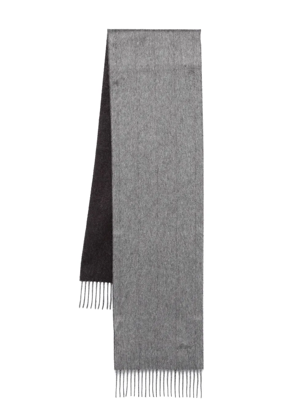 Brioni Sciarpa con effetto spazzolato - Grigio