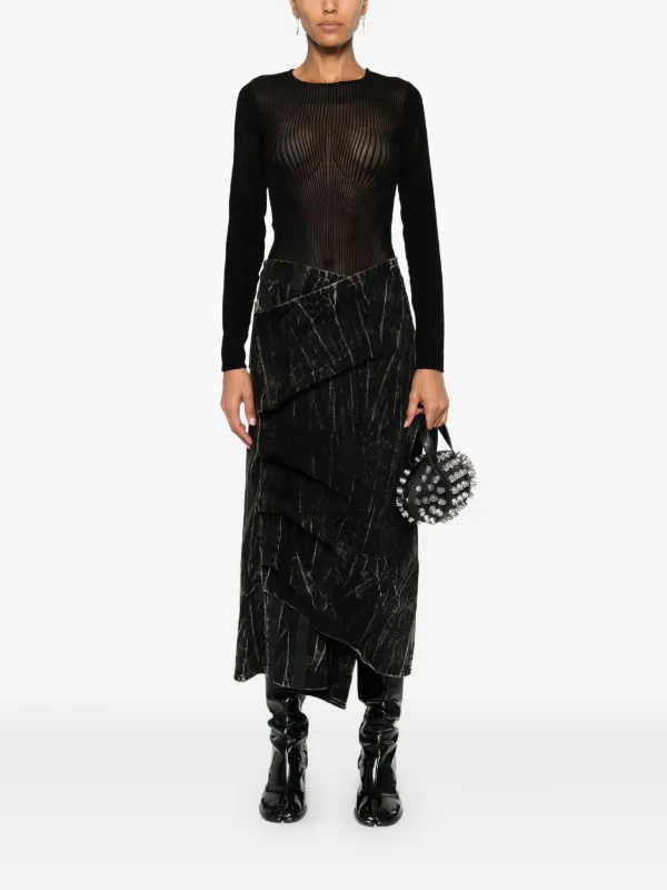 Jean Paul Gaultier The Morphing Pinstripes Top | Black