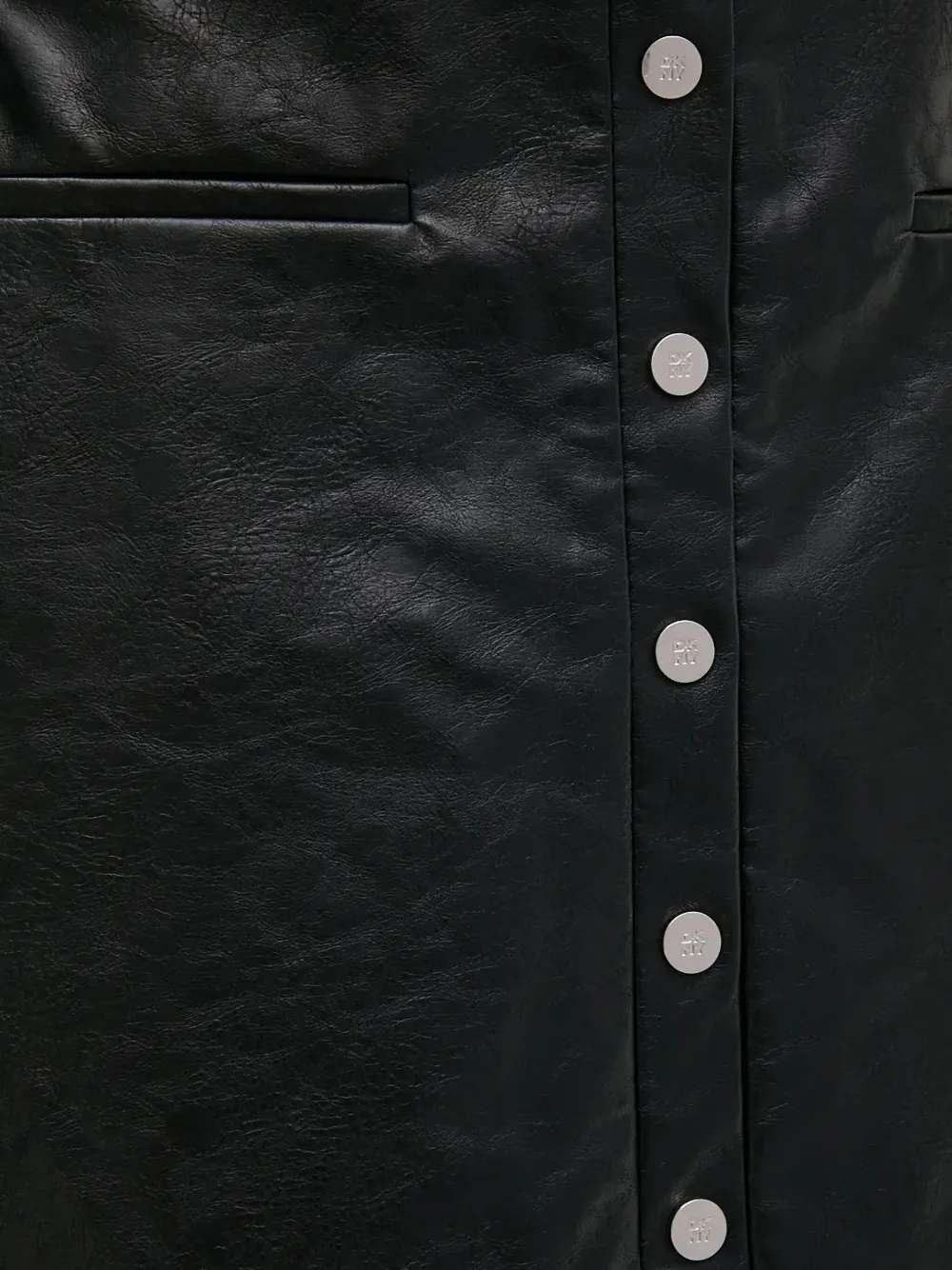Dkny Button Midi Skirt In Black