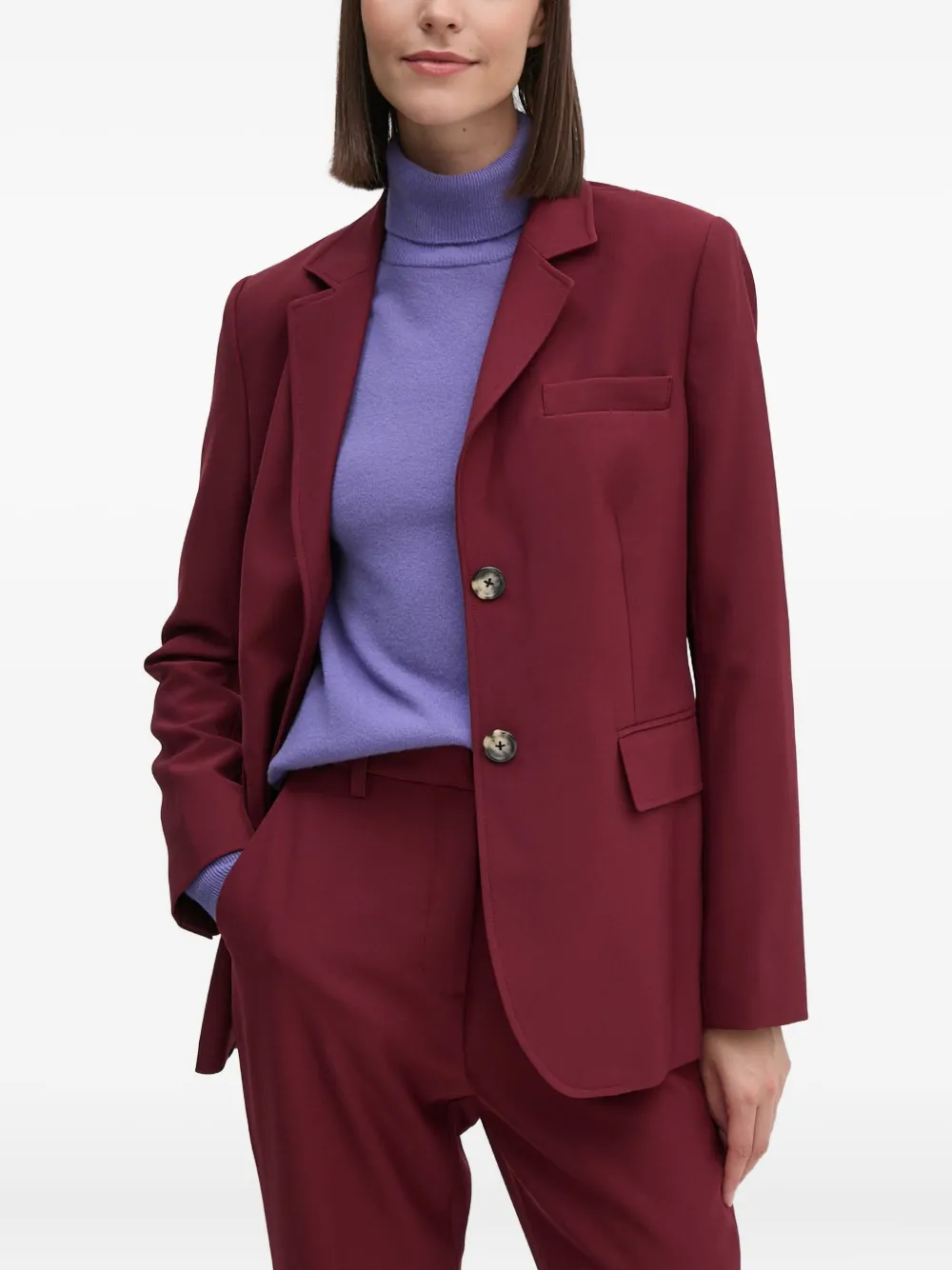 Dkny Buttoned Blazer In Red