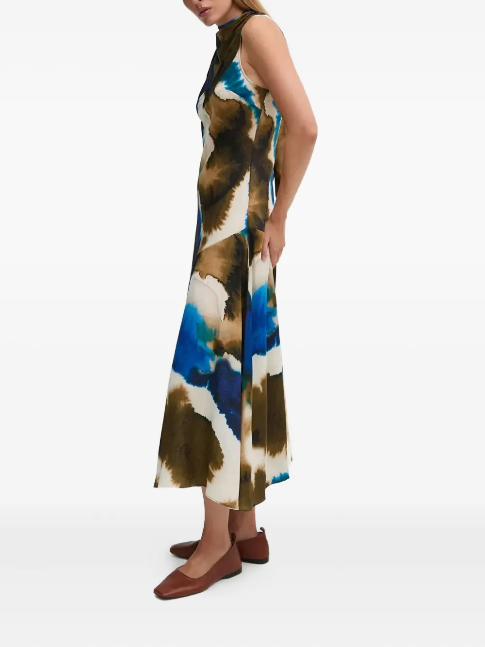 Dkny Tie-dye Midi Dress In Multi