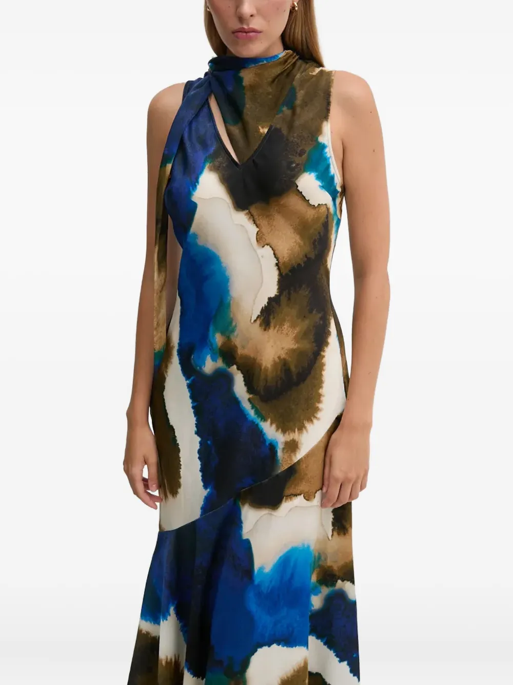Dkny Tie-dye Midi Dress In Multi