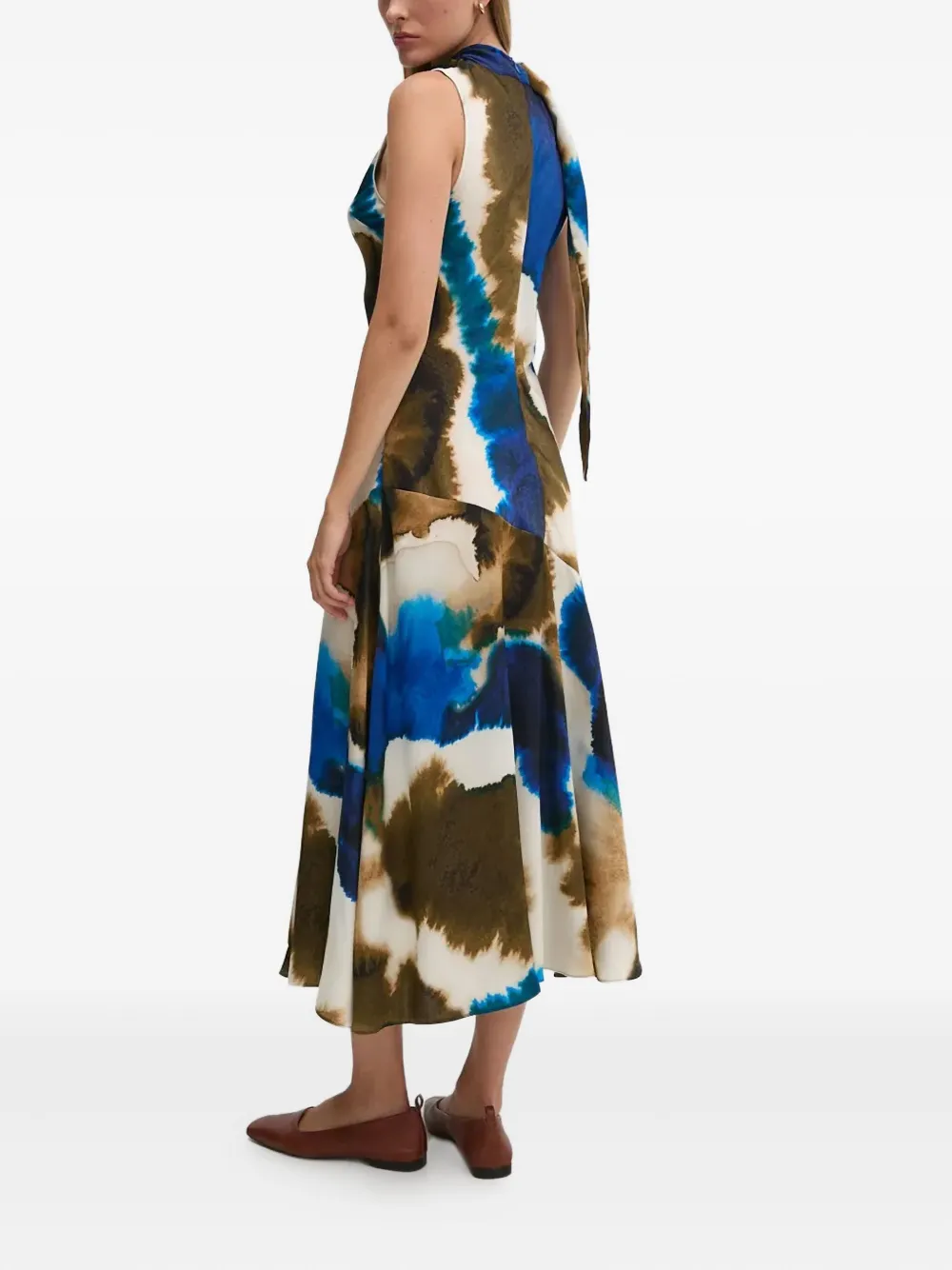 Dkny Tie-dye Midi Dress In Multi