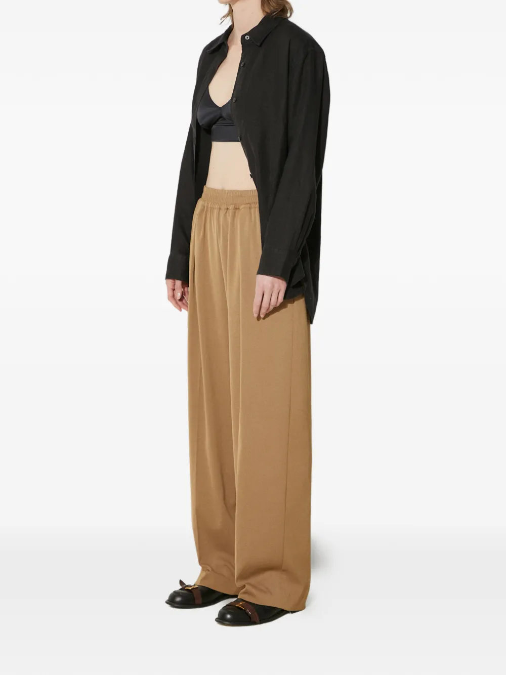 SAMSOE Broek met elastische taille Bruin