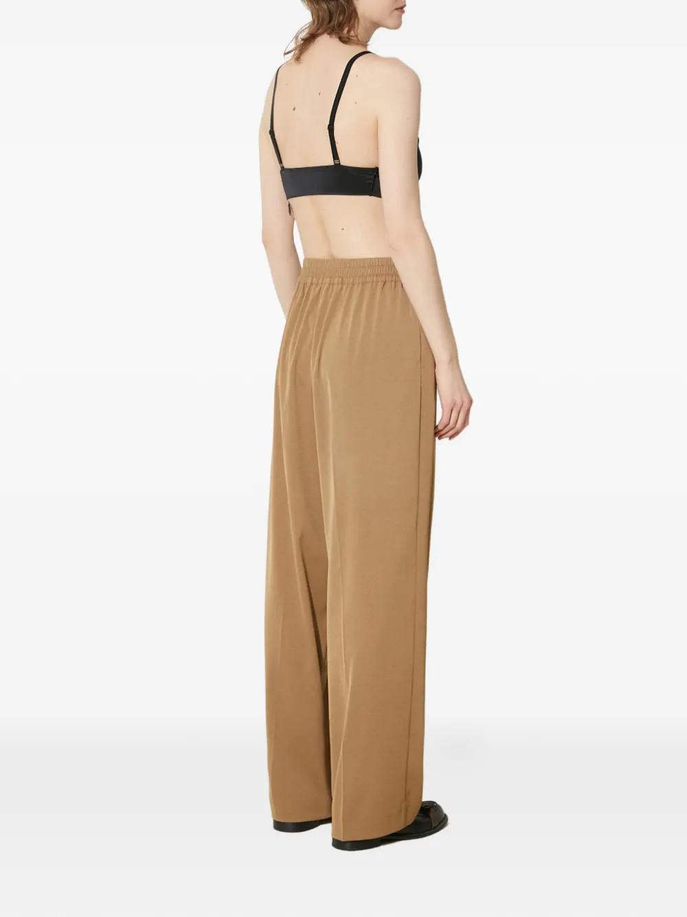 SAMSOE Broek met elastische taille Bruin