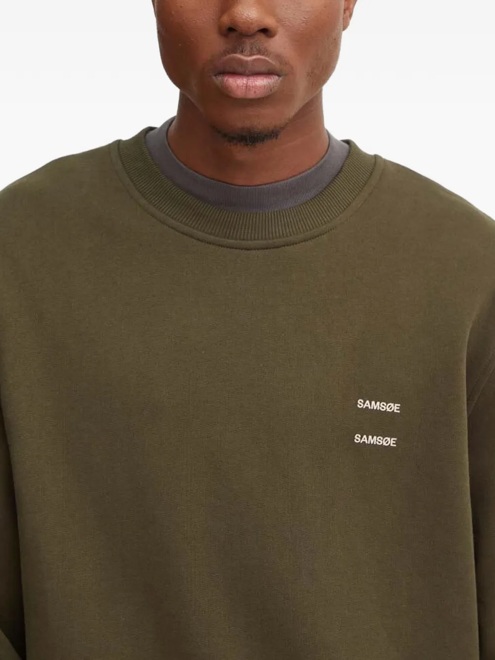 SAMSOE Sweater met ronde hals Groen