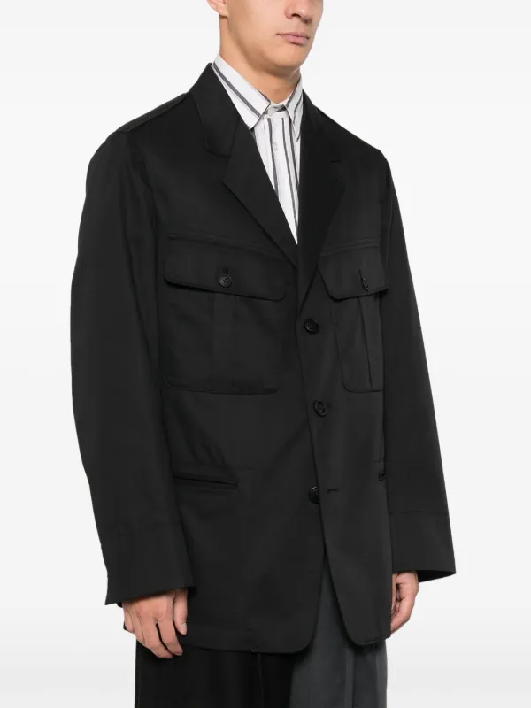 Yohji Yamamoto プリーツ ジャケット | ブラック | FARFETCH JP