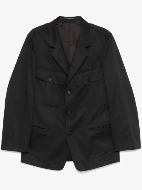 Yohji Yamamoto pleat-detail twill blazer