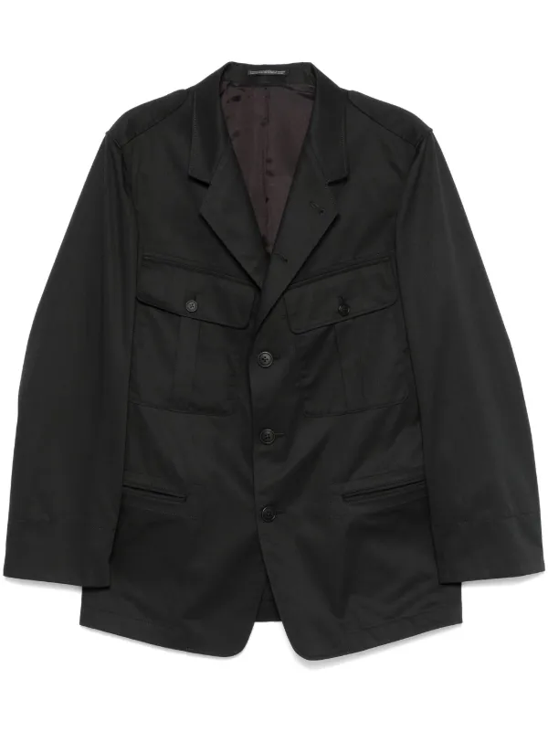 Yohji Yamamoto プリーツ ジャケット | ブラック | FARFETCH JP