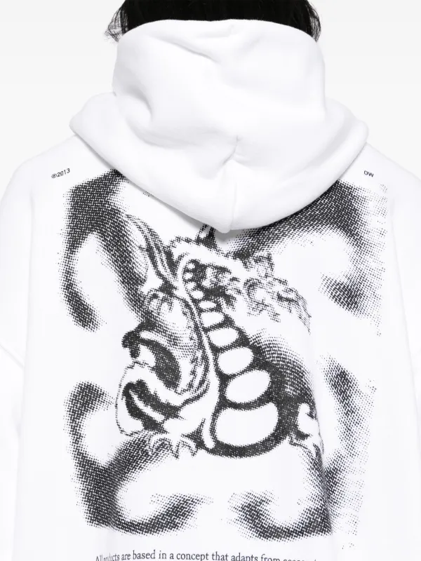 Off-White logo-print Hoodie Neutrals FARFETCH IN
