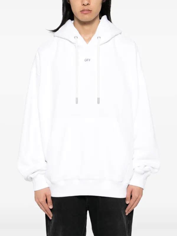 Off-White logo-print Hoodie Neutrals FARFETCH MY