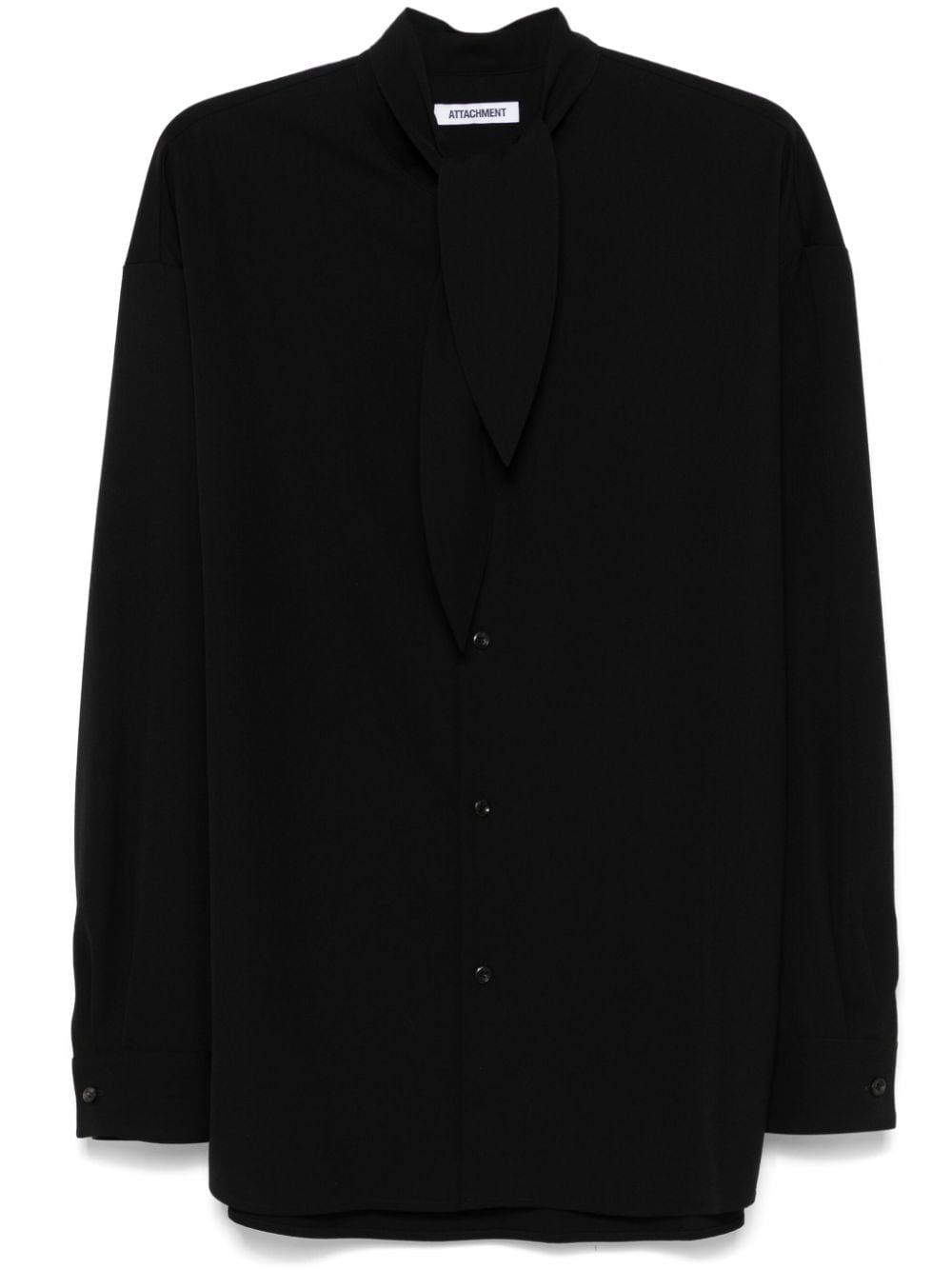 Shop Attachment Detachable-neckerchief Shirt In Black