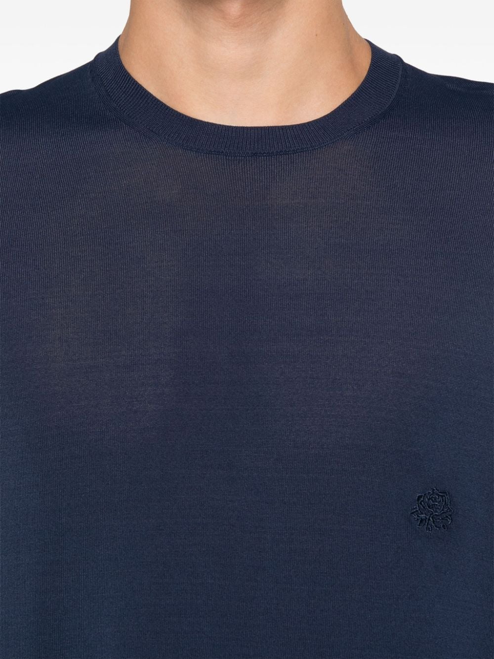 Shop Low Brand Fine-knit T-shirt In Blau