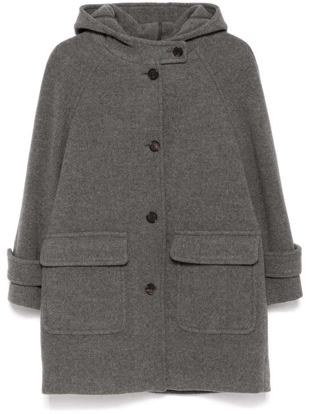 Shop Dunst Hooded Coat In Grey