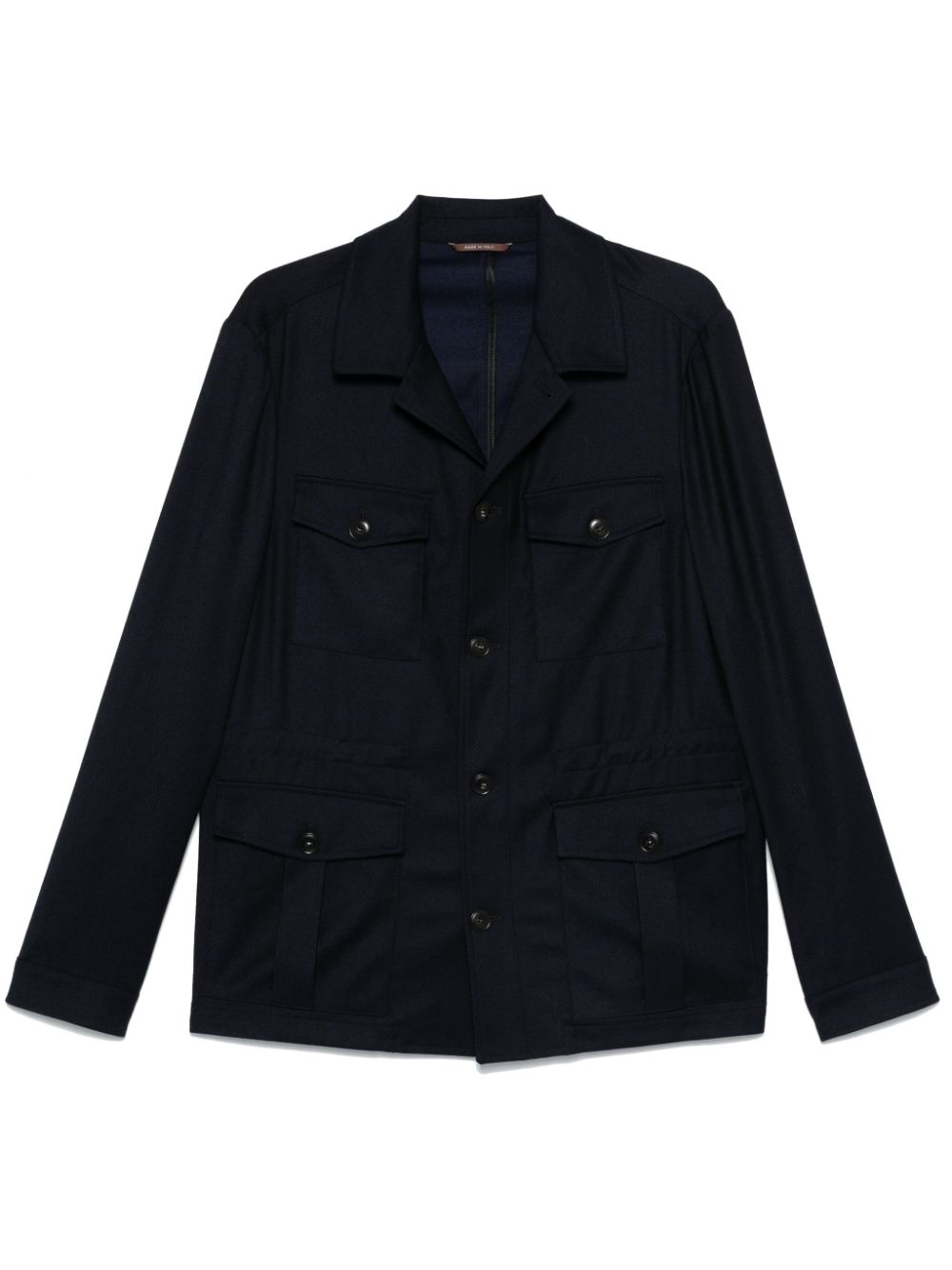 Canali wool shirt jacket - Blue