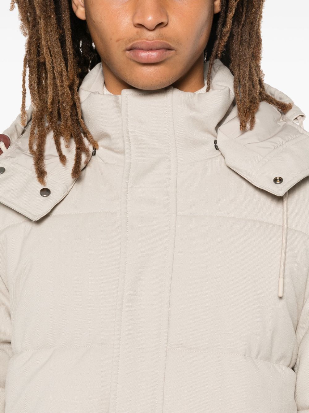 Shop Manuel Ritz Hooded Down Jacket In Neutrals