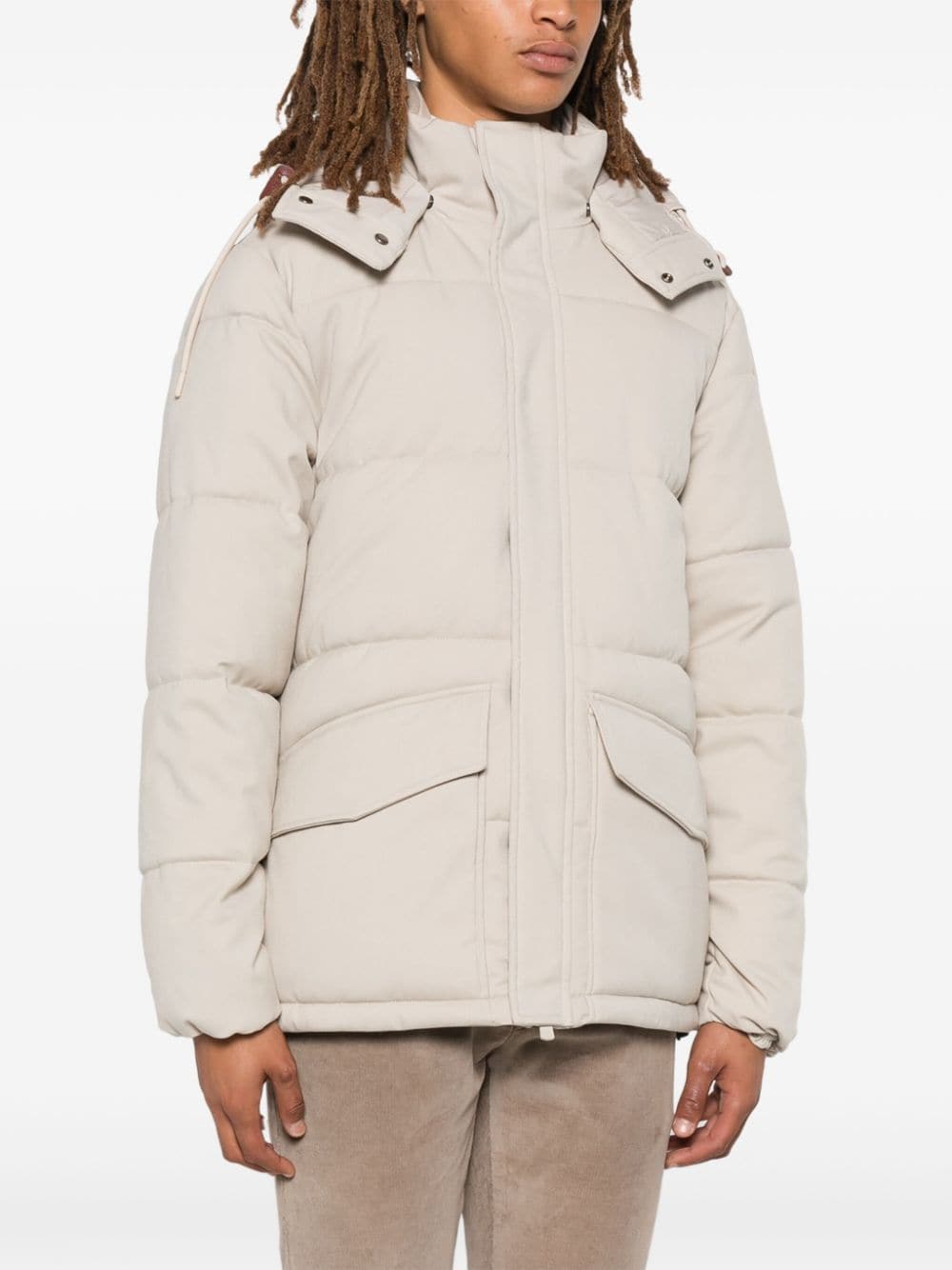 Shop Manuel Ritz Hooded Down Jacket In Neutrals