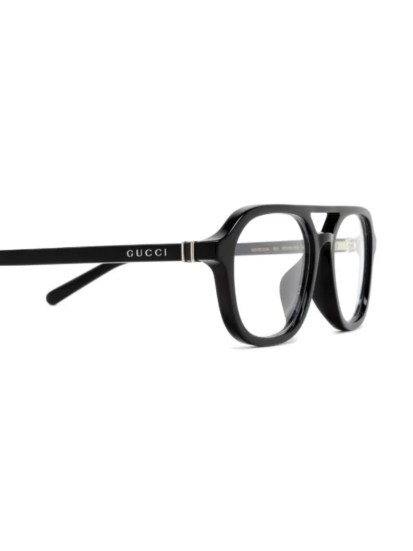 Gucci Eyewear GG1673OA ラウンド眼鏡フレーム | ブラック | FARFETCH JP