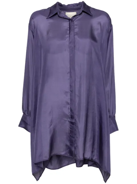 Shanshan Ruan washed silk apron shirt