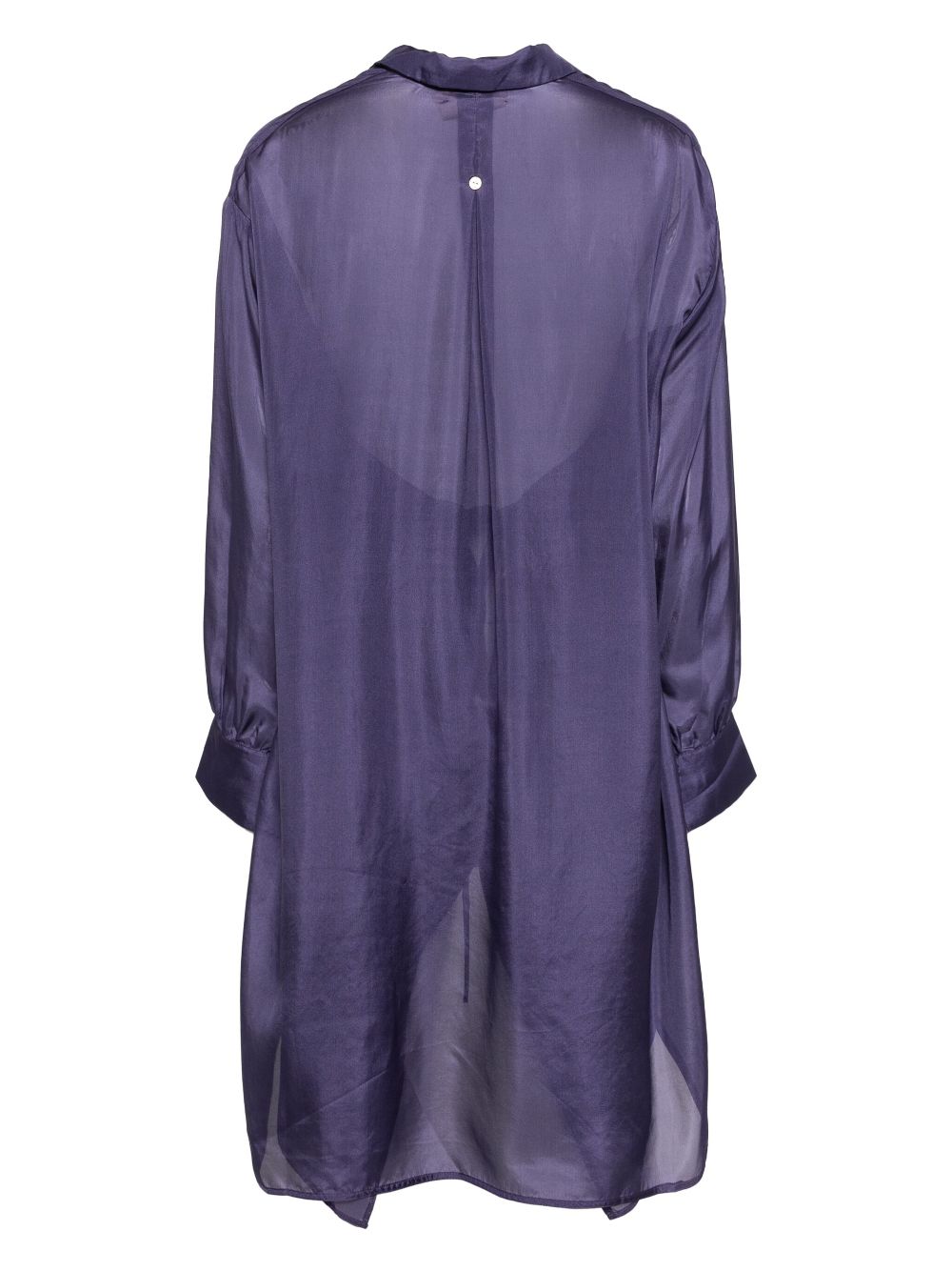 Shanshan Ruan washed silk apron shirt - Purple