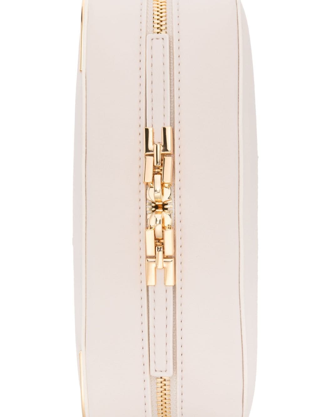 Shop Elisabetta Franchi Metal-corners Shoulder Bag In Nude