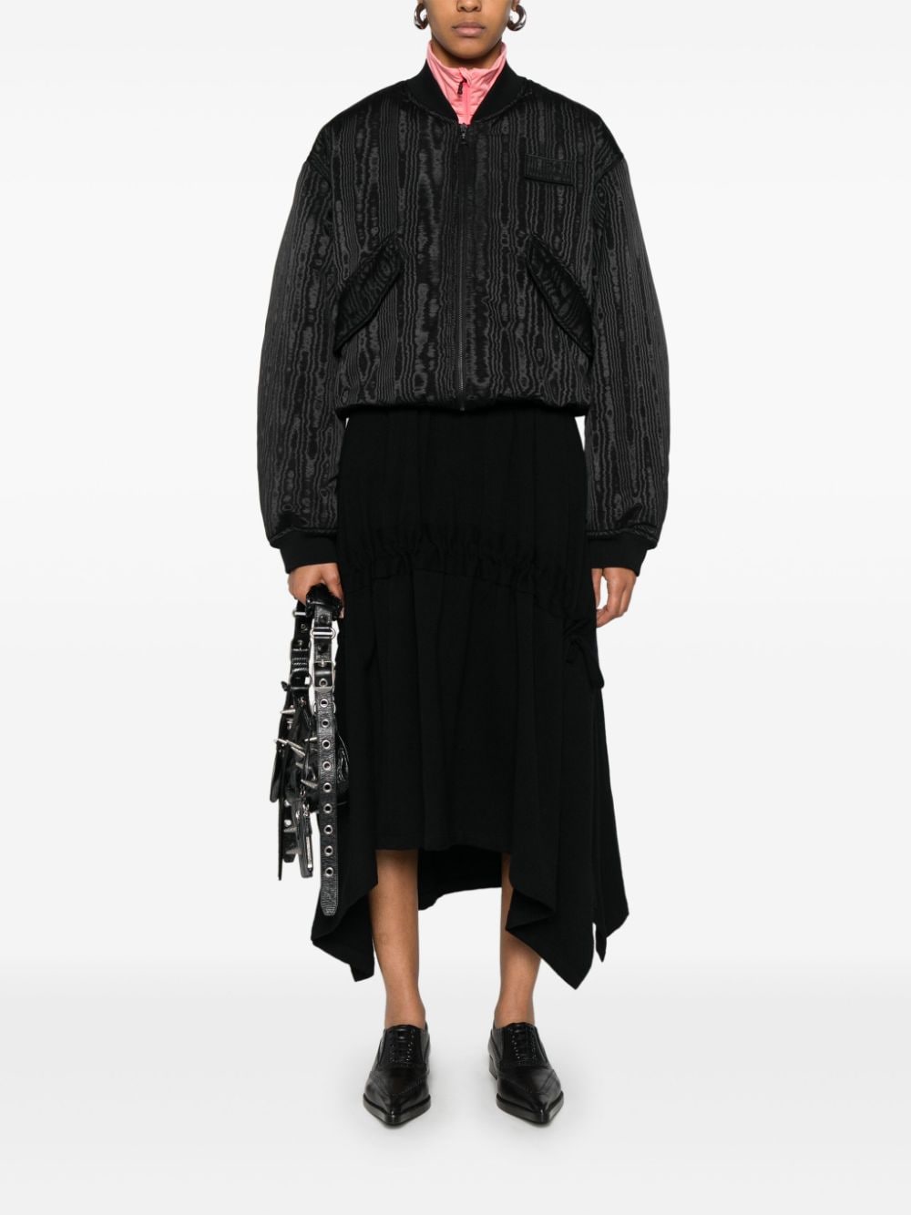 Yohji Yamamoto asymmetric midi skirt - Zwart