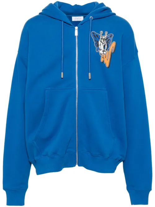 Hoodie zippé à imprimé graphique - Off-White - Modalova