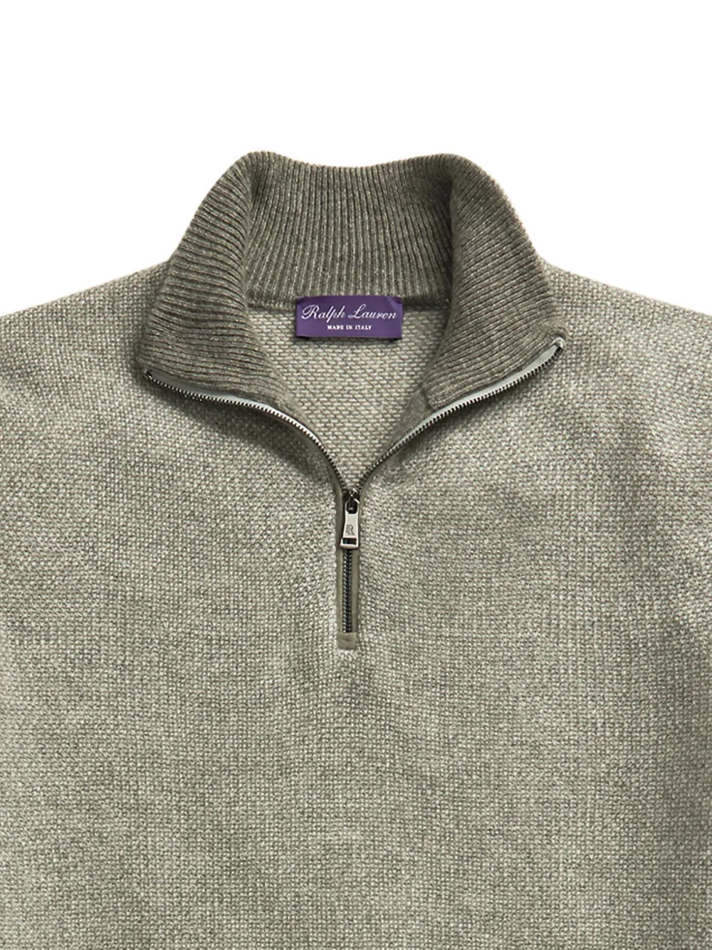 Ralph Lauren Purple Label half-zip cashmere jumper - Grijs