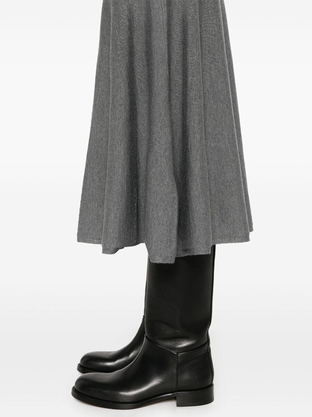 Shop Khaite Mayu Midi Skirt In Grey