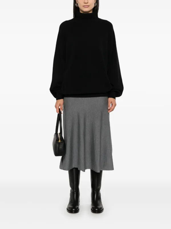 KHAITE Mayu Midi Skirt | Grey | FARFETCH