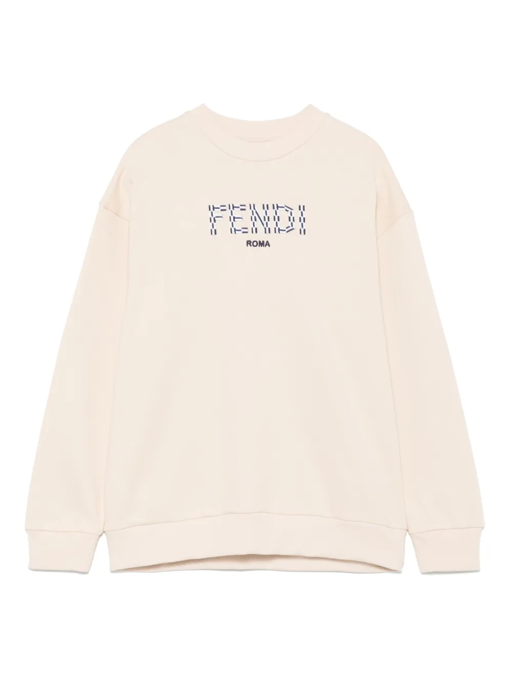 Fendi Kids Sweater met geborduurd logo Beige