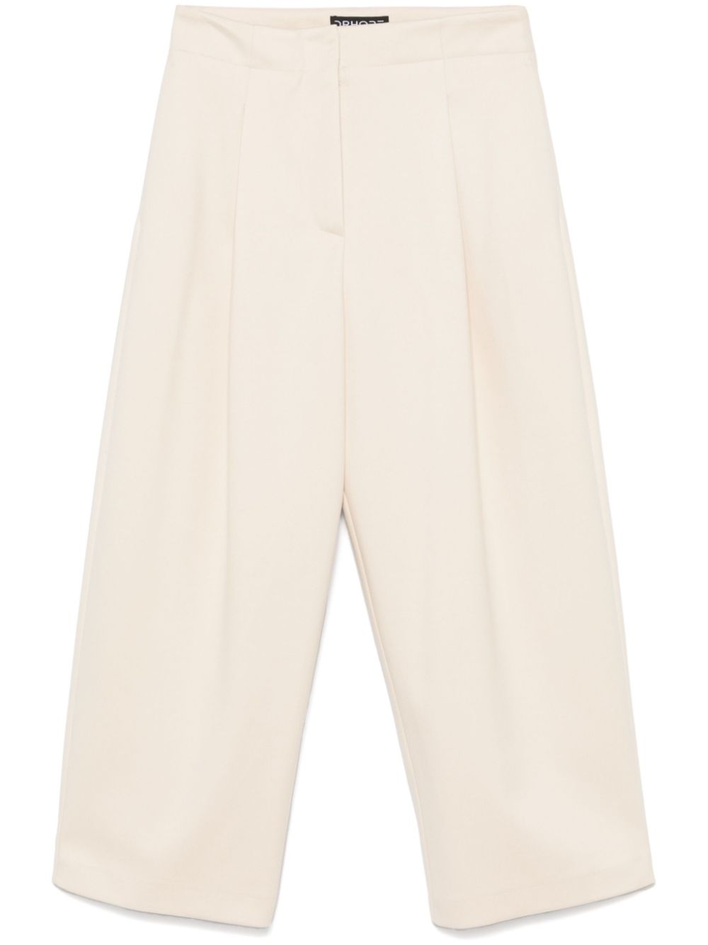 pleated straight-leg trousers