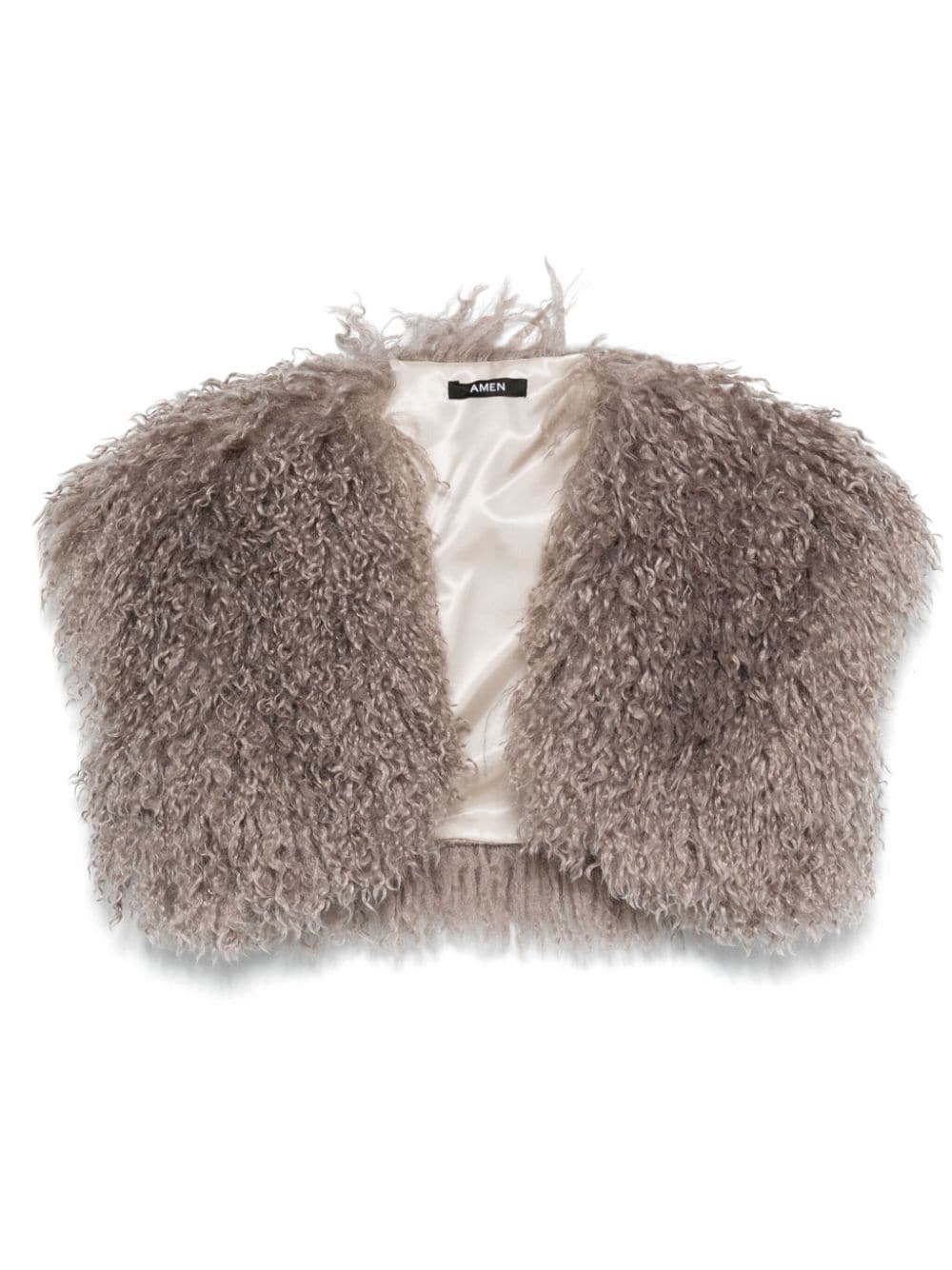 faux-fur cropped gilet